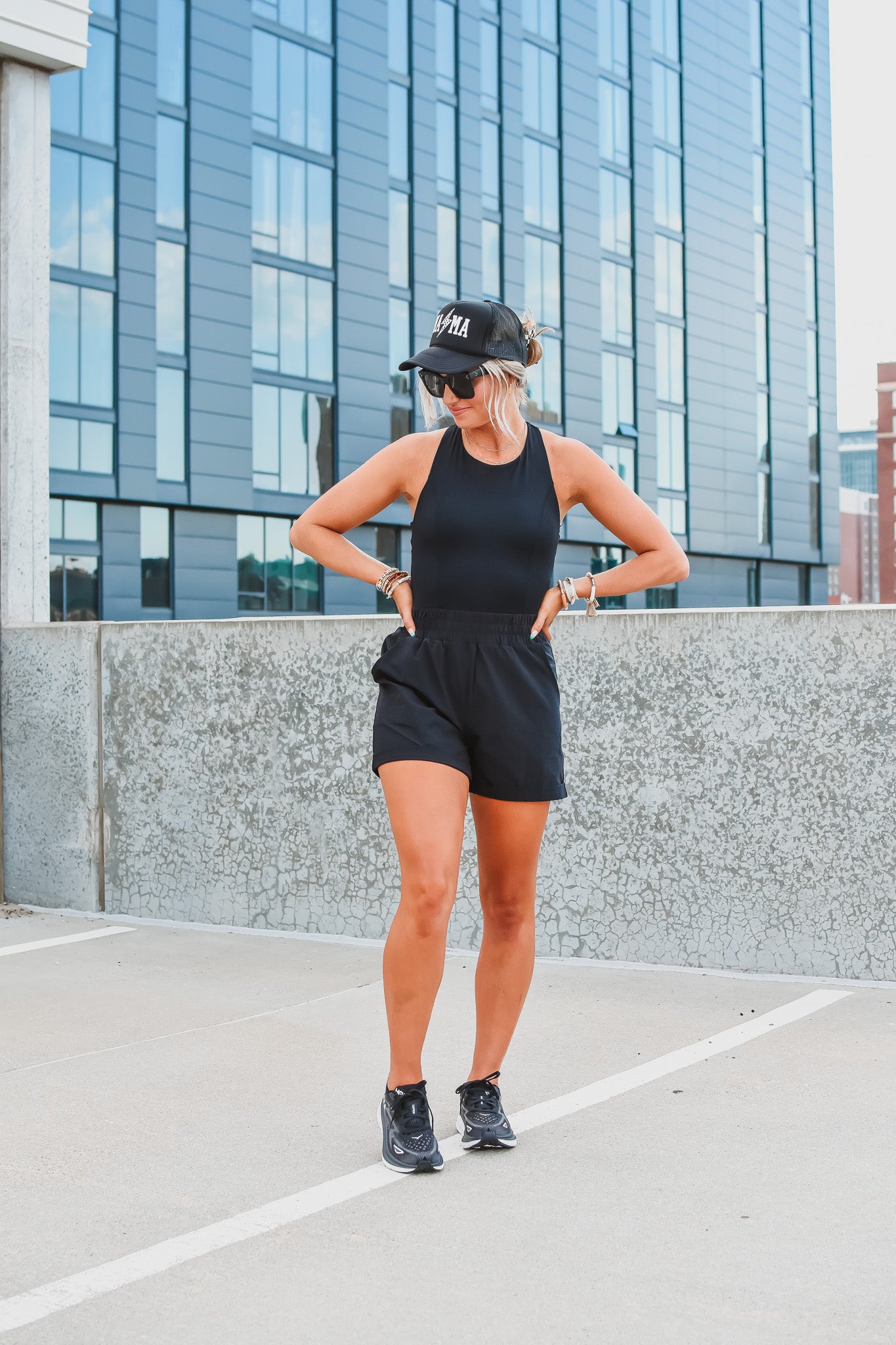 Lucie Active Romper in Black