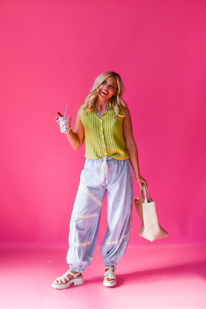 Annie Embroidered Boho Denim Pants