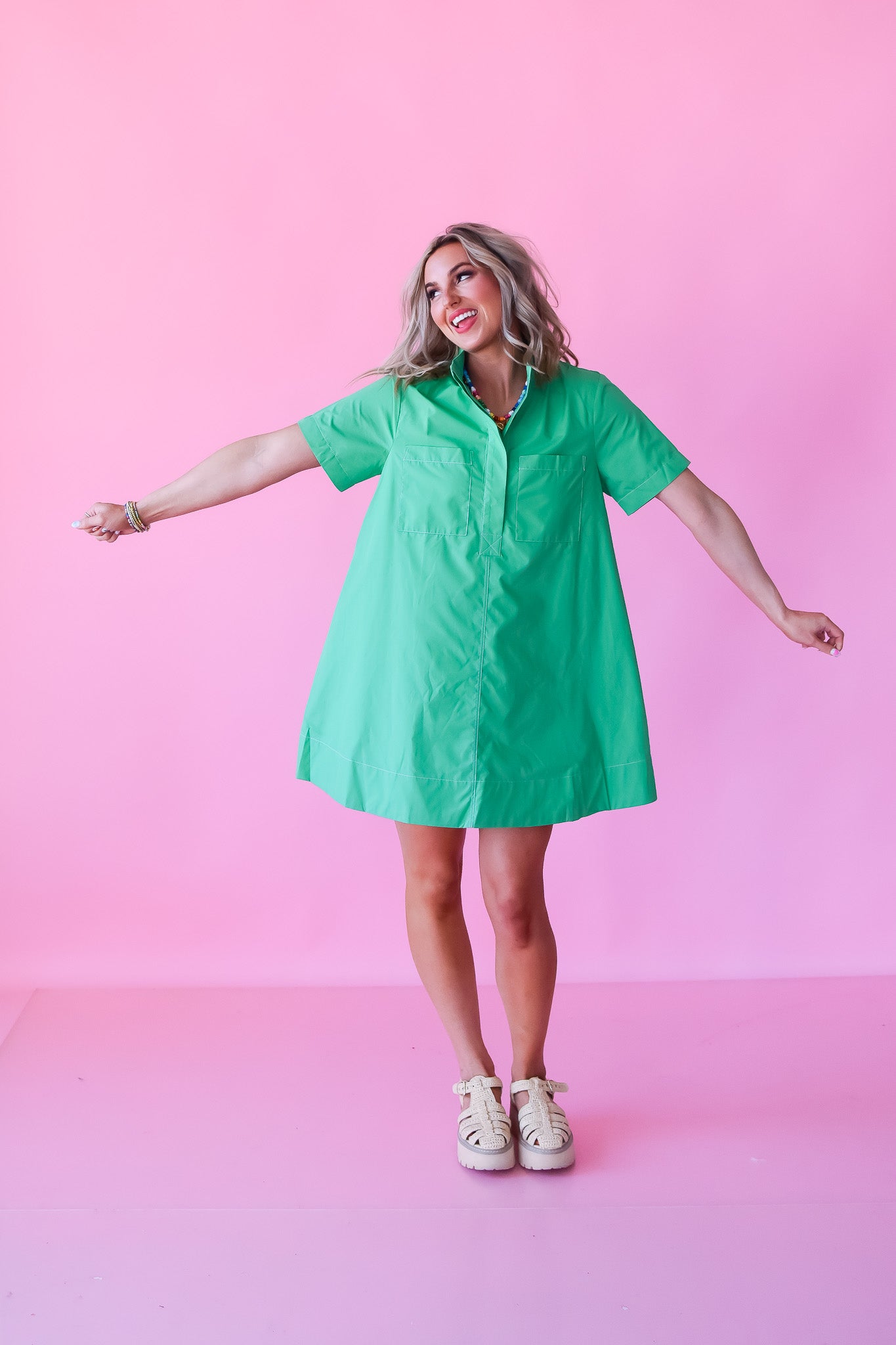 Lula Shift Dress in Green