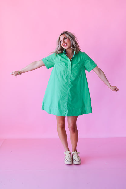 Lula Shift Dress in Green