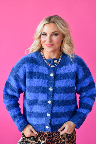 Natalie Brushed Striped Cardigan