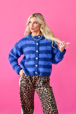 Natalie Brushed Striped Cardigan