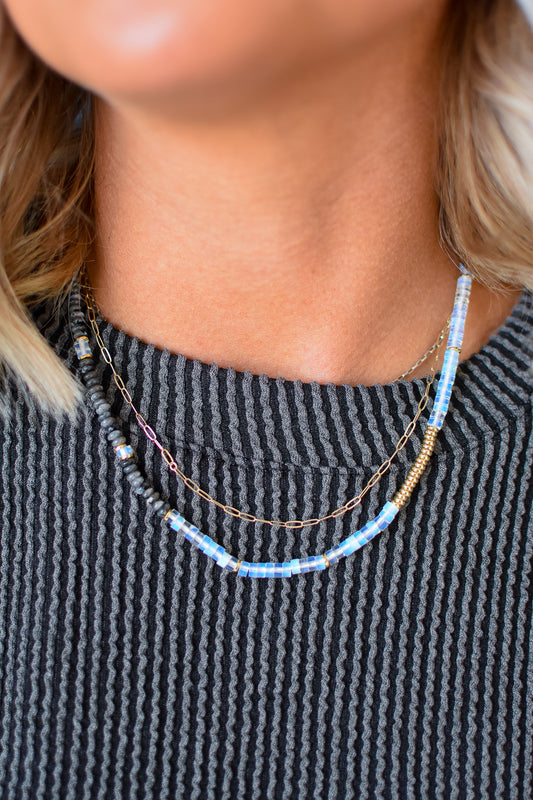 Rainbow Necklace Luxe - Stormy Black Sky