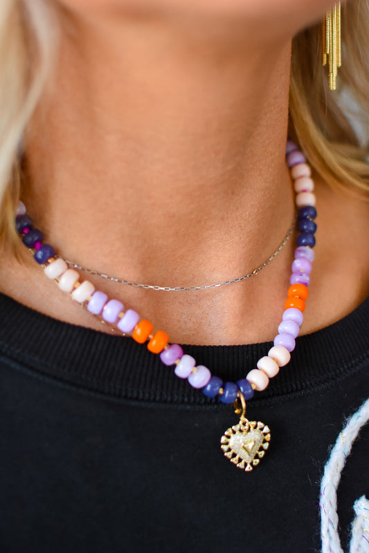 Rainbow Necklace- Purple & Orange