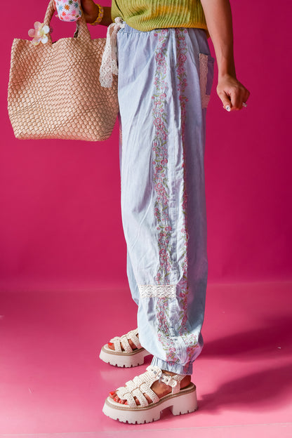 Annie Embroidered Boho Denim Pants