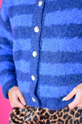 Natalie Brushed Striped Cardigan