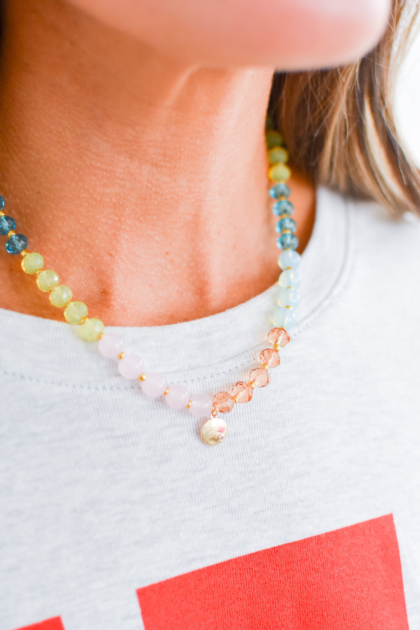 Rainbow Necklace- Sea Green