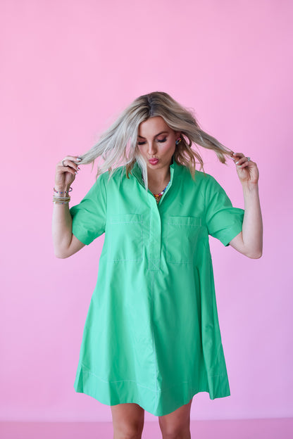 Lula Shift Dress in Green