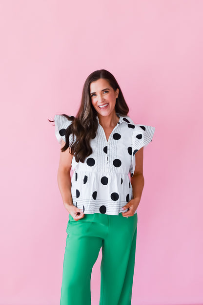 Jessica Day Polka Dot Top
