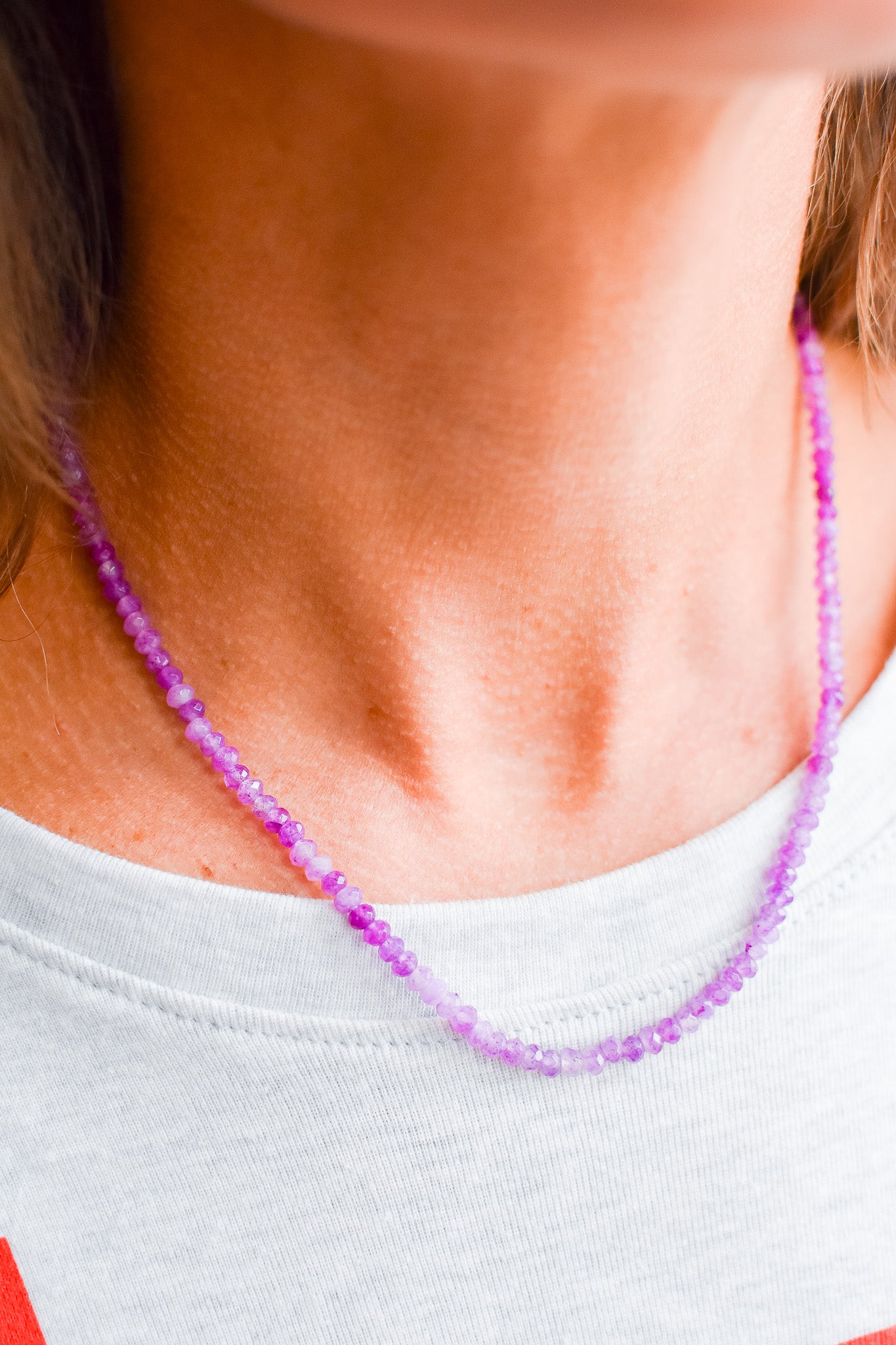 Rainbow Necklace Luxe - Dainty Grape