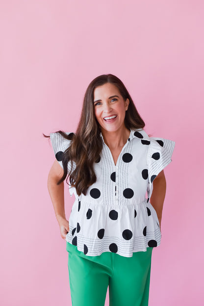 Jessica Day Polka Dot Top