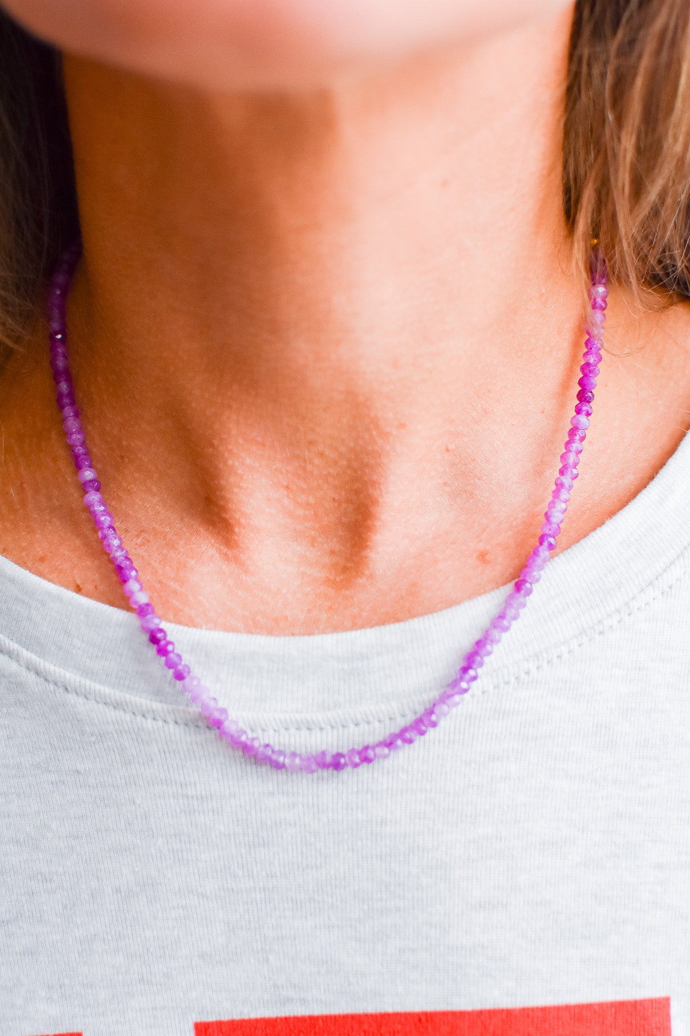 Rainbow Necklace Luxe - Dainty Grape