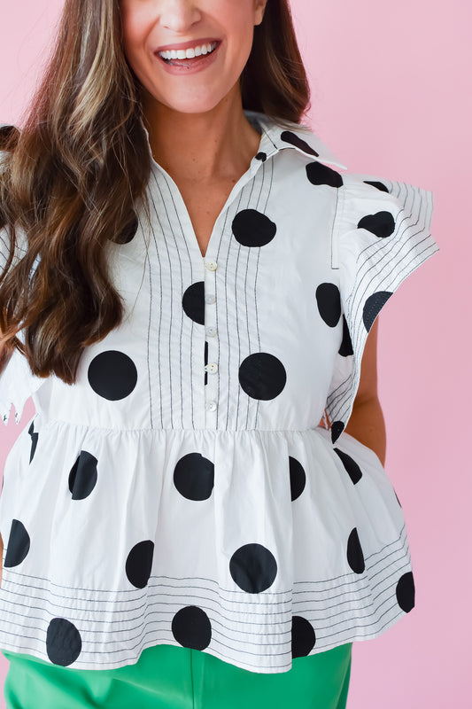 Jessica Day Polka Dot Top