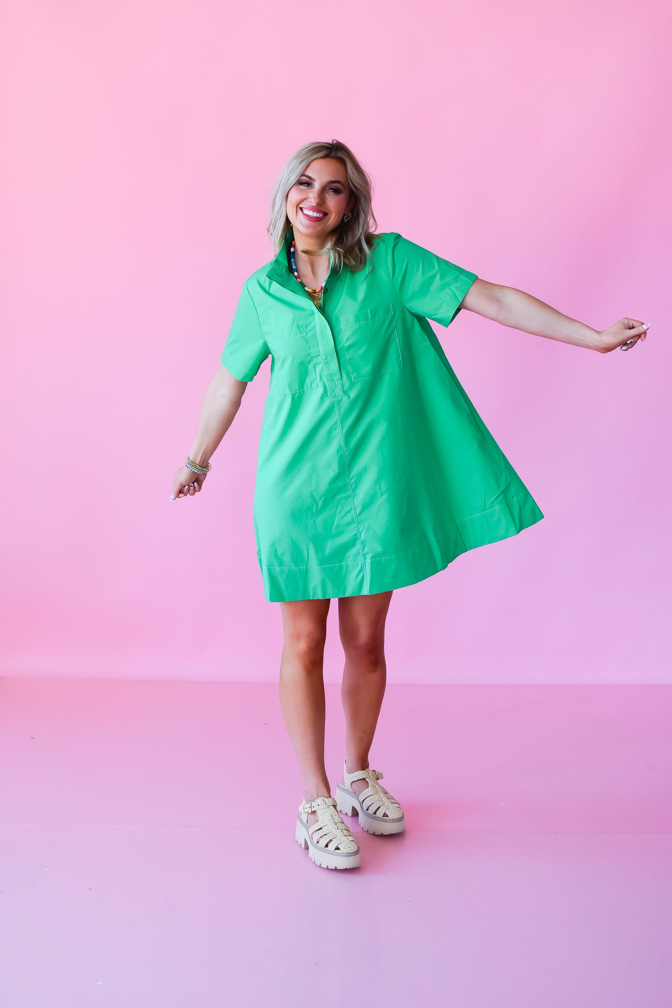 Lula Shift Dress in Green