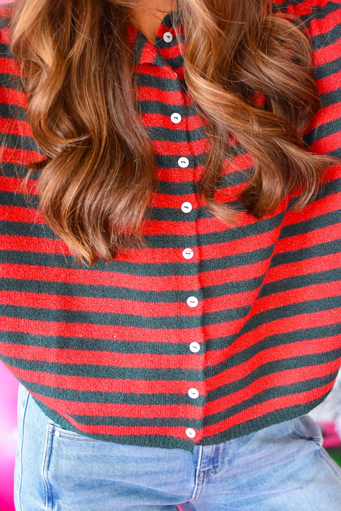 Piper Cardigan - Christmas Stripe