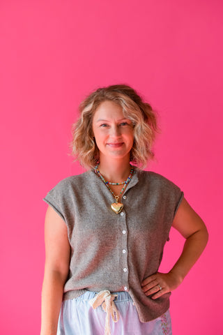 Sleeveless Piper Cardigan in Mocha
