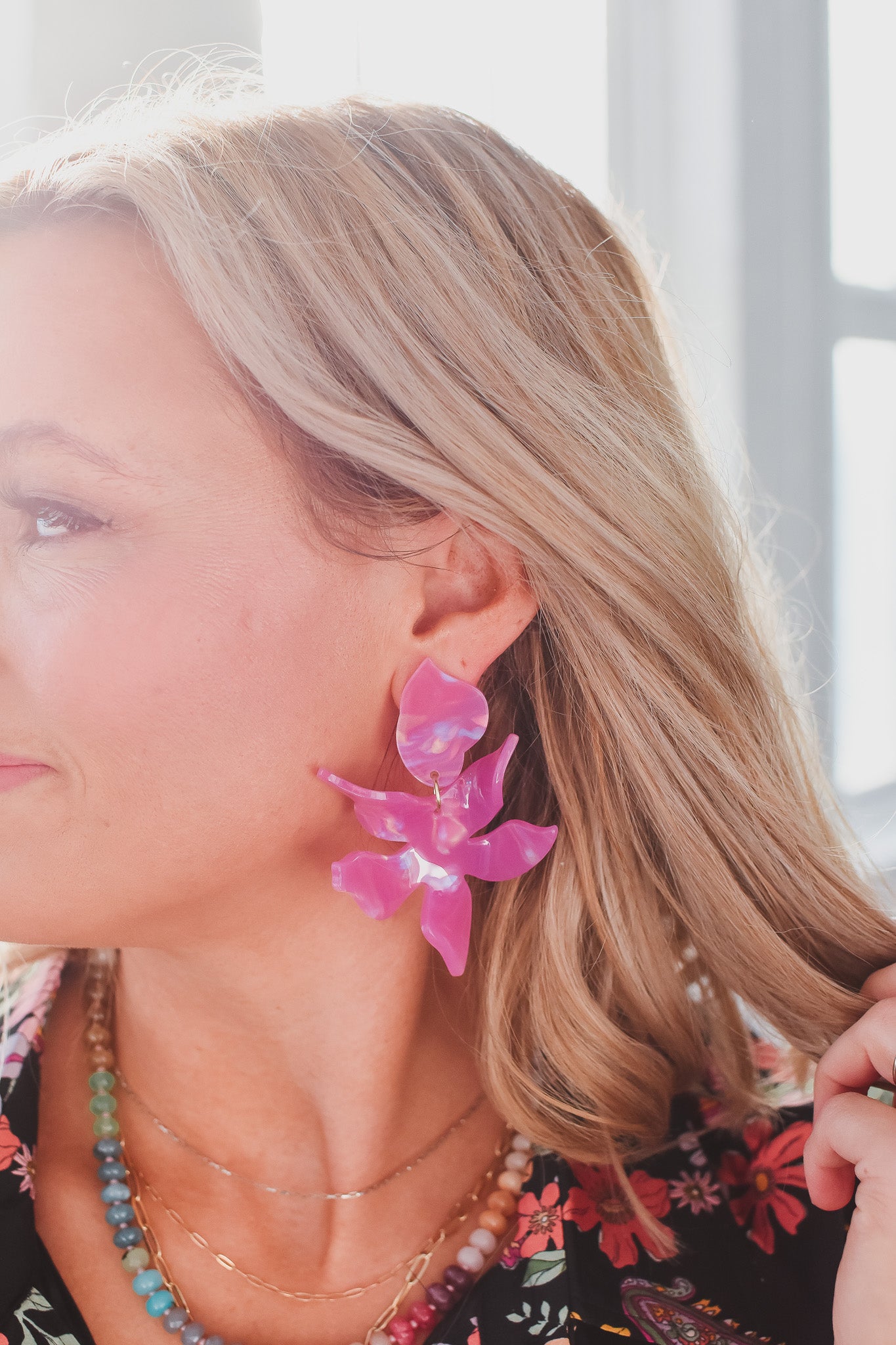 Flora Earrings - Orchid