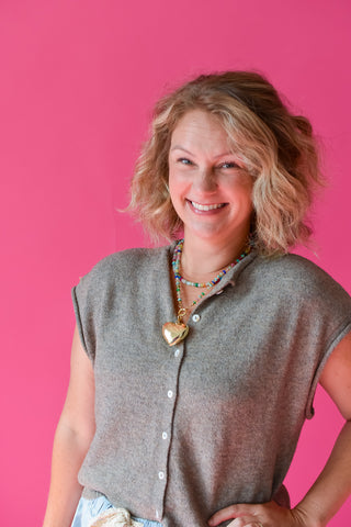 Sleeveless Piper Cardigan in Mocha