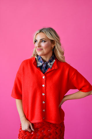 Navy Christmas Plaid Rhinestone Collar