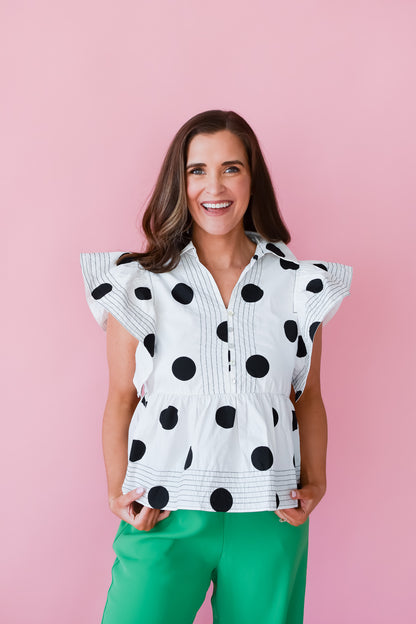 Jessica Day Polka Dot Top