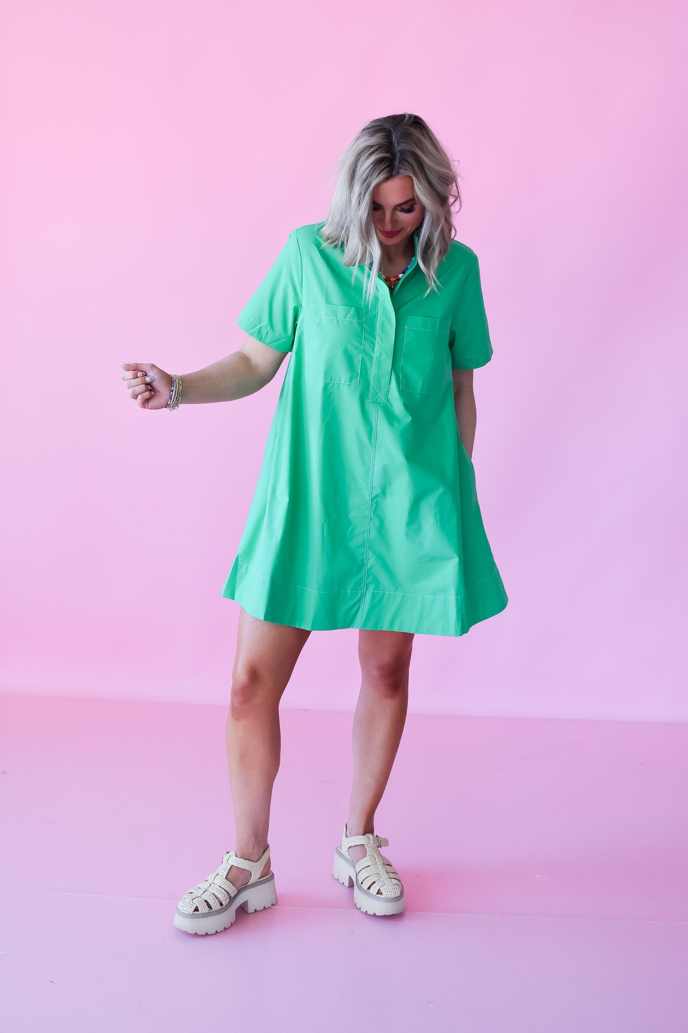 Lula Shift Dress in Green