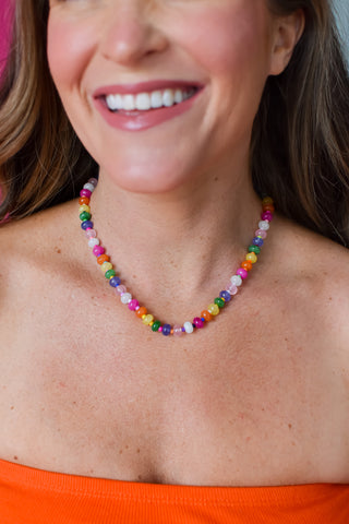 Rainbow Necklace Luxe - Love Gemstone