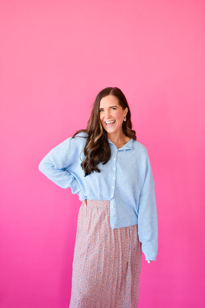 Piper Cardigan in Ice Blue