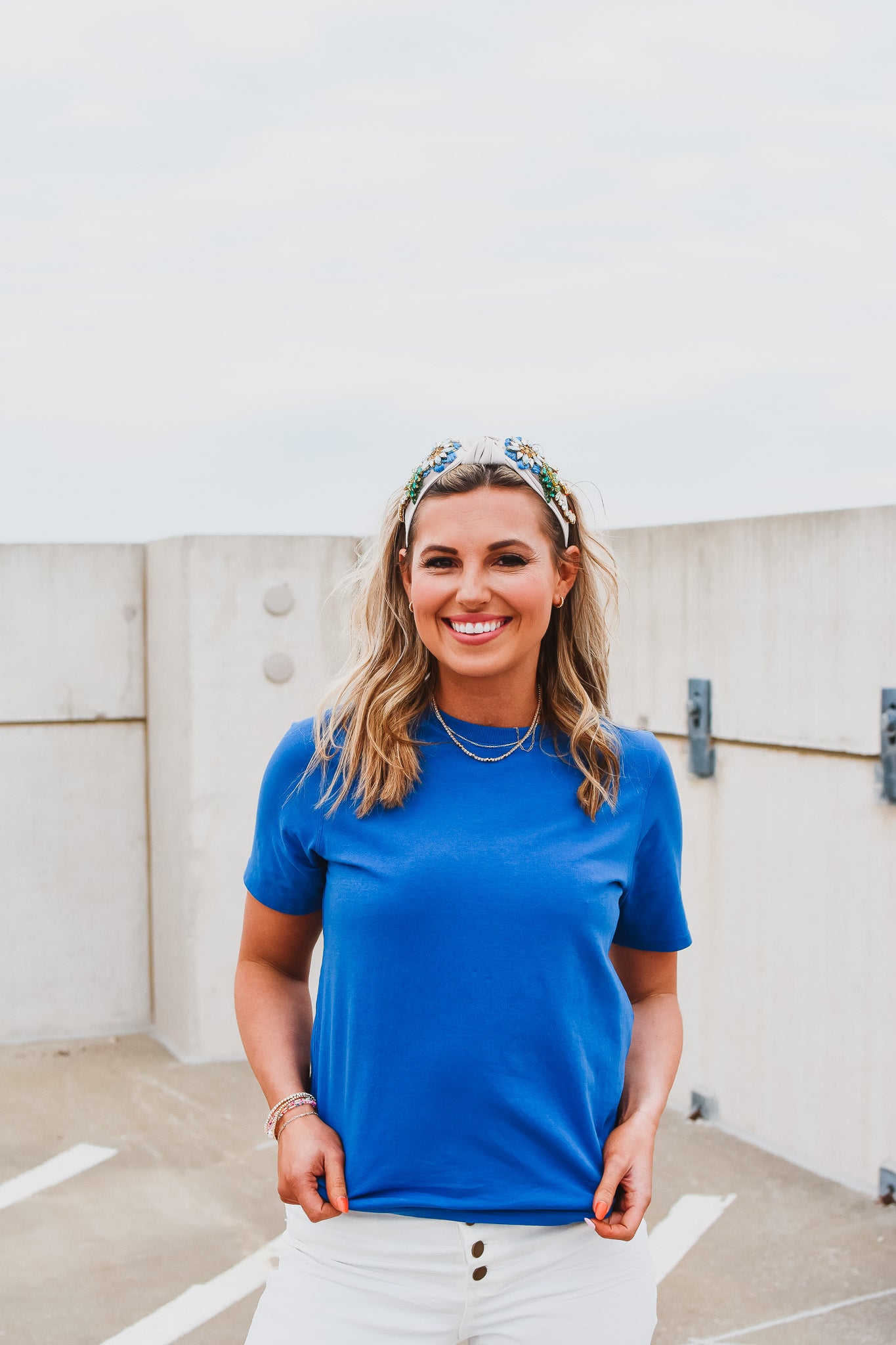 Kate Classic Boxy Fit Tee in Blue
