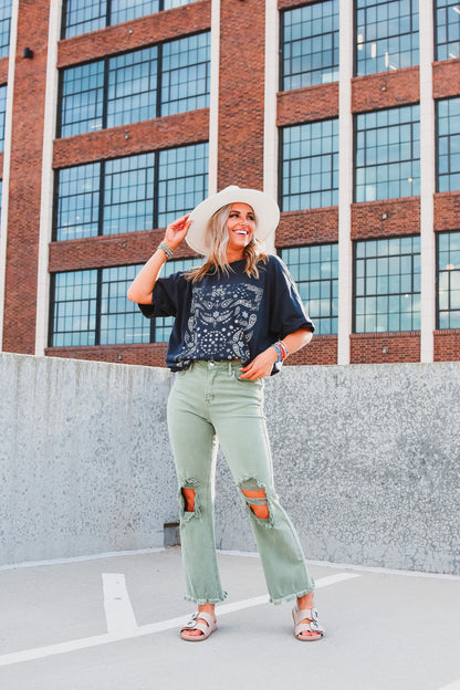 Paisley Oversized Graphic Tee