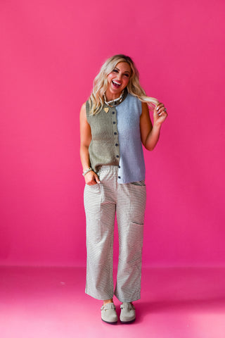 Pippa Gingham Pants in Olive