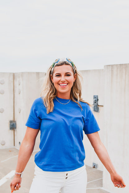 Kate Classic Boxy Fit Tee in Blue