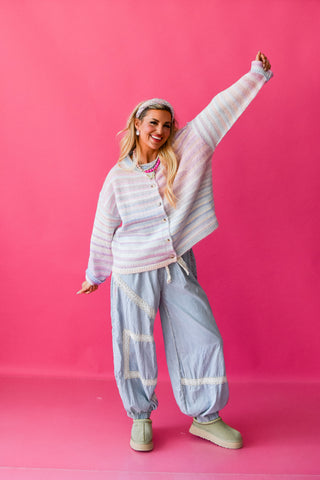 Bowen Multi Colored Cardigan In Pastel