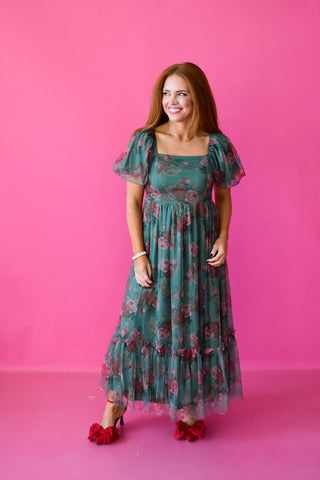 Ali Floral Tulle Maxi Dress