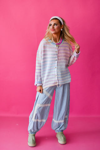 Bowen Multi Colored Cardigan In Pastel
