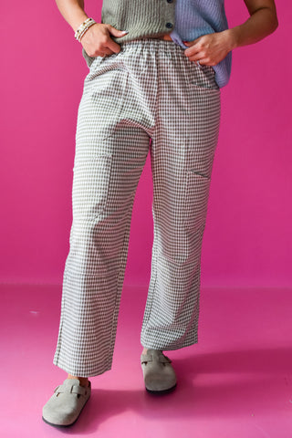 Pippa Gingham Pants in Olive