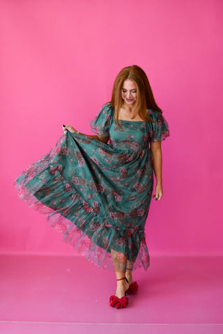 Ali Floral Tulle Maxi Dress