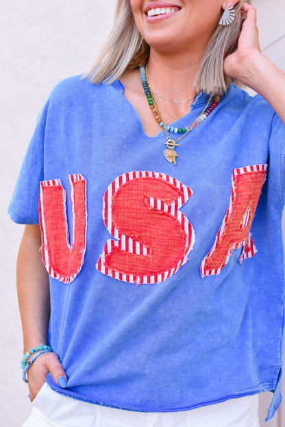 USA Top in Blue