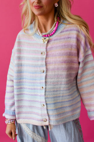 Bowen Multi Colored Cardigan In Pastel