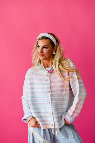 Bowen Multi Colored Cardigan In Pastel