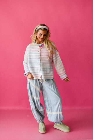 Bowen Multi Colored Cardigan In Pastel