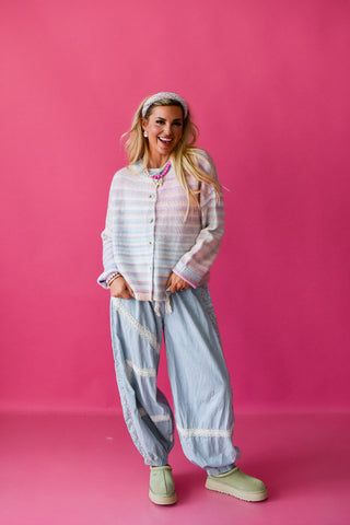 Bowen Multi Colored Cardigan In Pastel