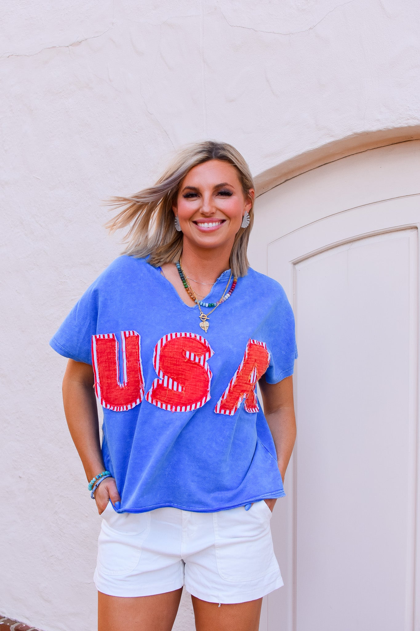 USA Top in Blue