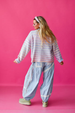 Bowen Multi Colored Cardigan In Pastel