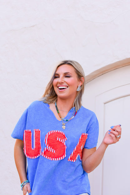 USA Top in Blue