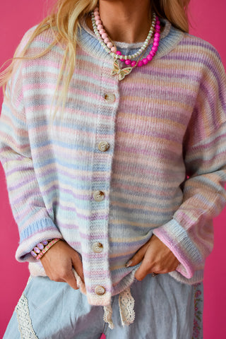 Bowen Multi Colored Cardigan In Pastel