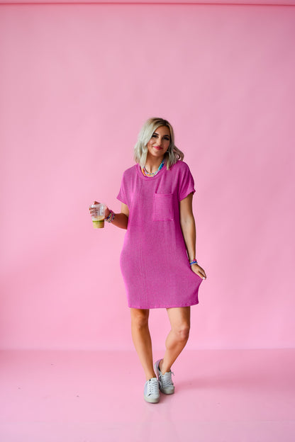 Kasie Tee Shirt Dress in Orchid