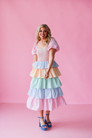 Penelope Stripe Tiered Dress