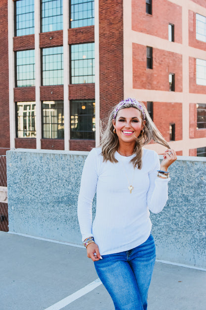 Shana Long Sleeve Top in Off White