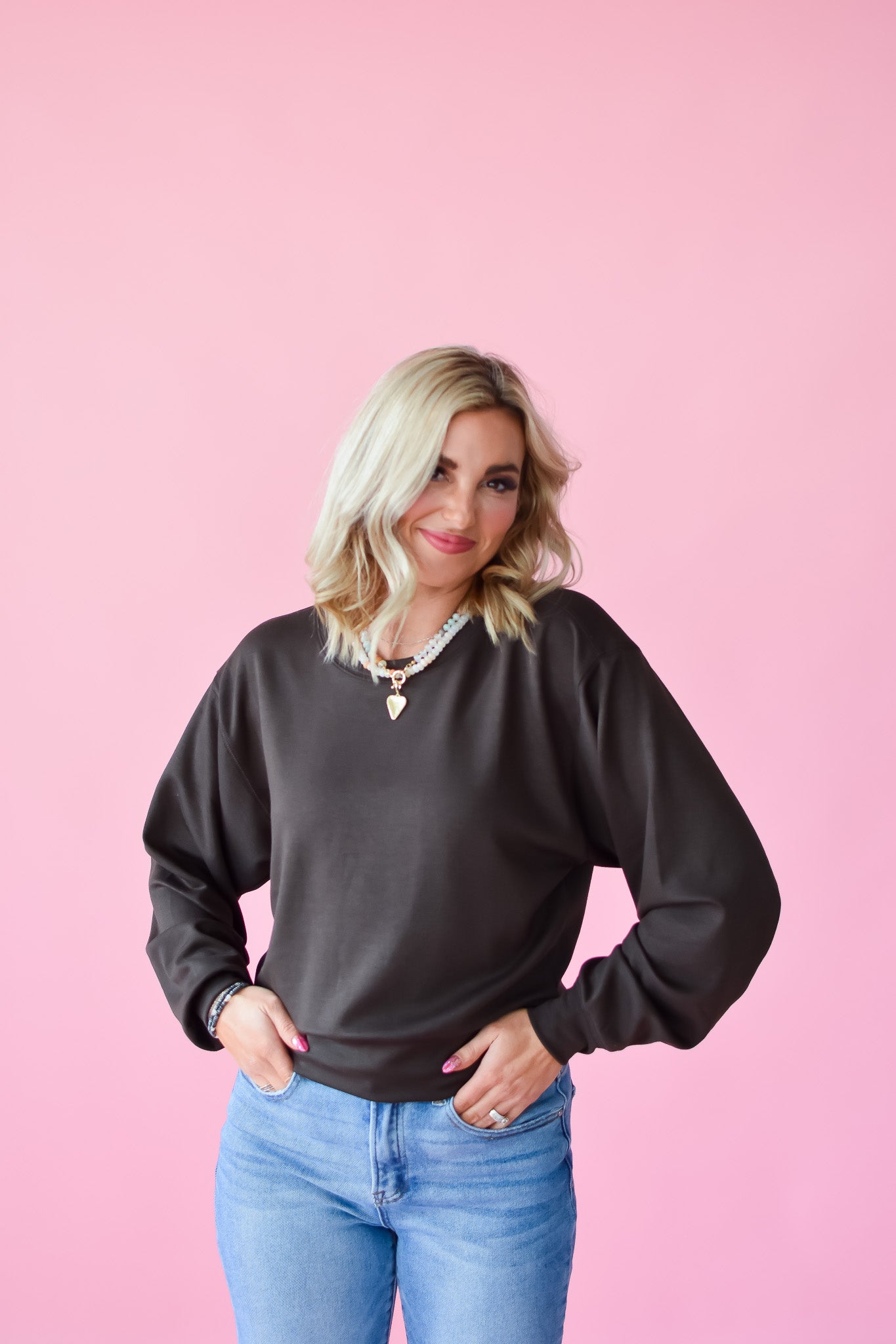 Mallory Sweatshirt in Chocolate Brown