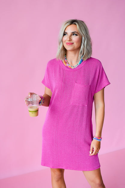 Kasie Tee Shirt Dress in Orchid